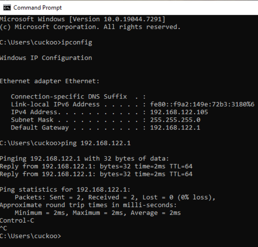ipconfig